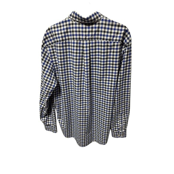 Lands End Men’s Plaid Long Sleeve Button Down XL/T 17-17 1/2 Blue, Black, White - Picture 8 of 11